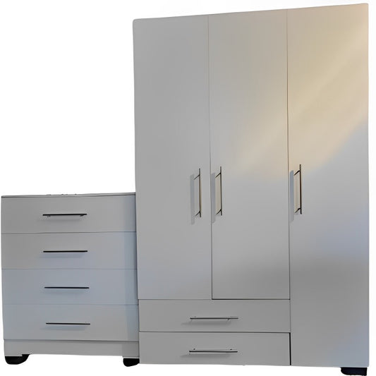 3 Door Wardrobe & 4 Draw Chest of Drawers Combo | City Cupboards®. Made in RSA - highest quality. Only pay on delivery. Full warranty & guarantee. 2 day delivery. Click for more.