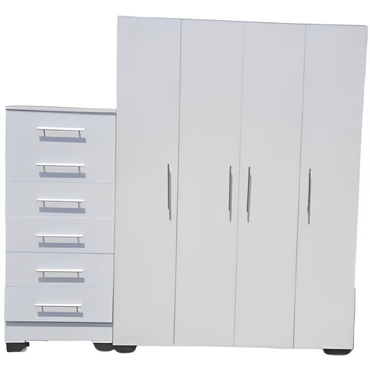 6 Draw Chest Drawers and 4 Door Wardrobe Combo | City Cupboards®. Made in RSA - highest quality. Only pay on delivery. Full warranty and guarantee. 2 day delivery. Click for more.
