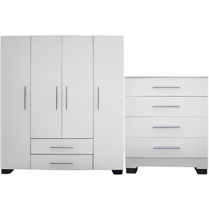 4 Door Cheap Wardrobe With Drawers and 4 Drawer Chest | City Cupboards®. Made in RSA - Quality. Pay on delivery. Full warranty & guarantee. 1-2 day delivery. Click for more.