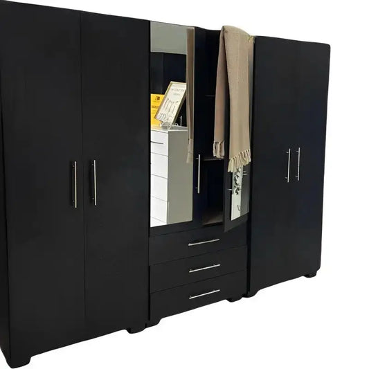 Freestanding 6 Door Wardrobe With Mirror & Drawers | City Cupboards®. Made in RSA - Quality. Pay on delivery. Warranty & guarantee incl. 1-2 day delivery. Click for more.