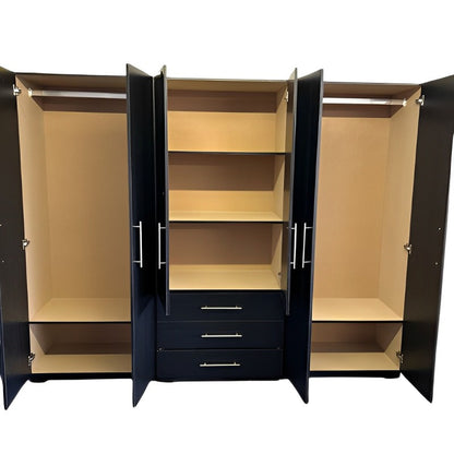 Freestanding Wardrobe 6 Doors and 3 Drawers With Mirrors | City Cupboards®. Made in RSA - highest quality. Only pay on delivery. Warranty & guarantee inc. 1-2 day delivery. Click for more.